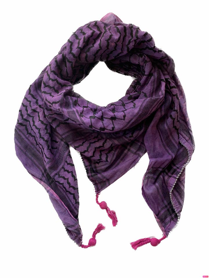 Kefiah Scarf - Color Purple/Washed for wholesale by Emmy Alternative/Shak Chic
