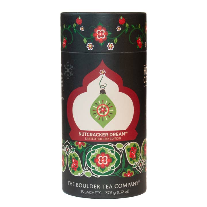 Nutcracker Dream™ Feriearomatiseret Sort Te Brev for engroshandel hos Boulder Tea Company