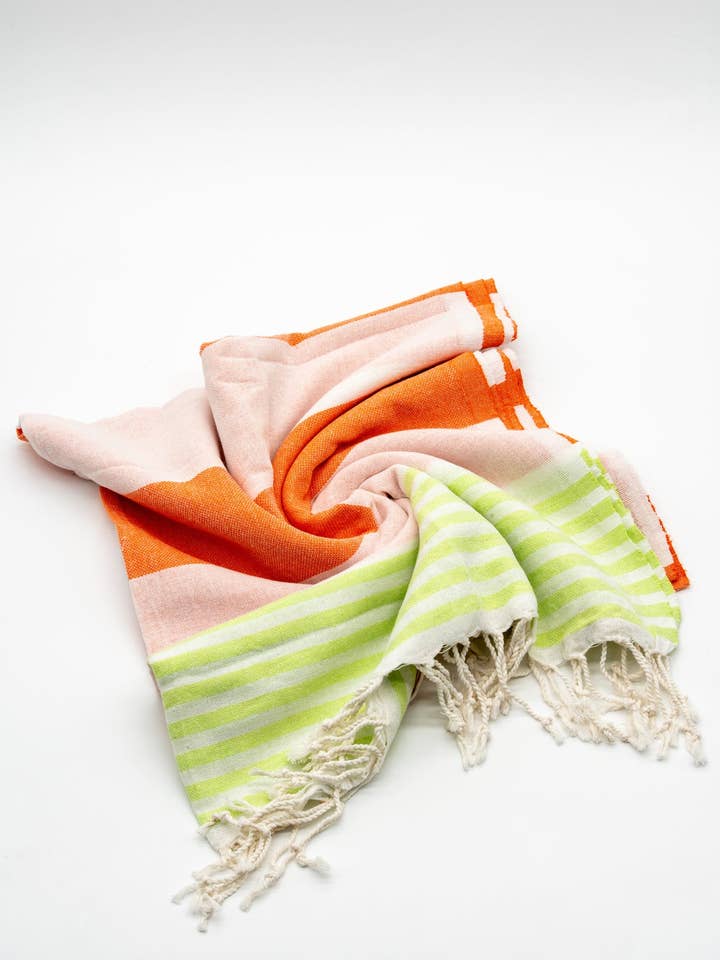 Turkish Cotton Towel - Marine Orange for wholesale by Istanbul Authentic Bazaar