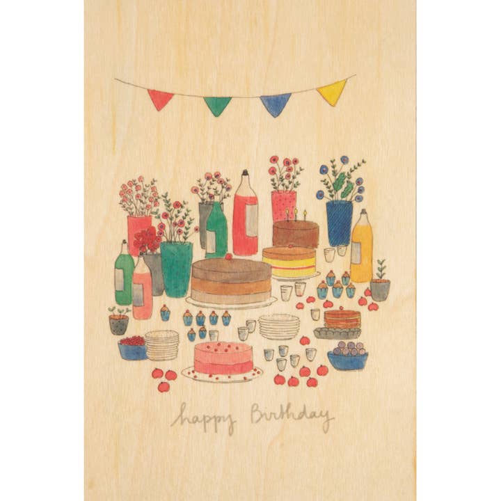 Woodhi - Wholesale Birthday Card - Wood Postcard Petit Gramme HB