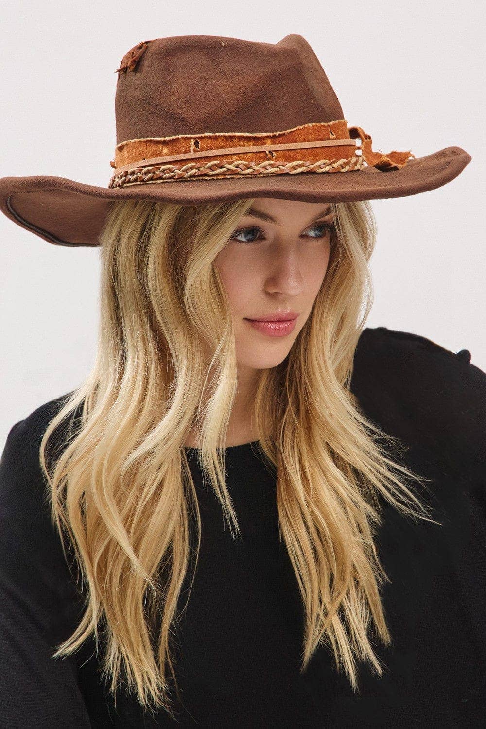MiMi Wholesale - Wholesale Cowboy Hat - Women's - MH0242 Essie Heritage Worn Shapable Cowboy/Fedora Hat4