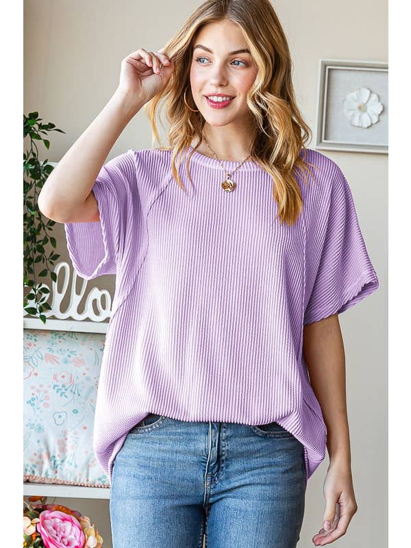 HEIMISH - Wholesale Tunic - Women's - ET7518-10 SOLID URBAN RIBBED TOP