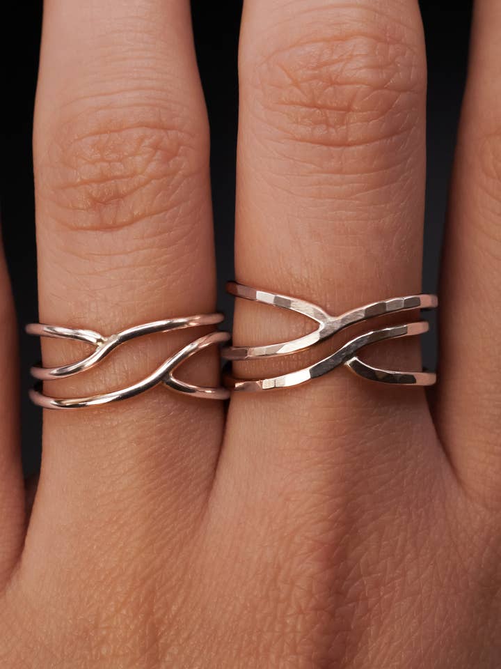 Small Curved Wraparound Ring in Sterling Silver for wholesale by Hannah Naomi