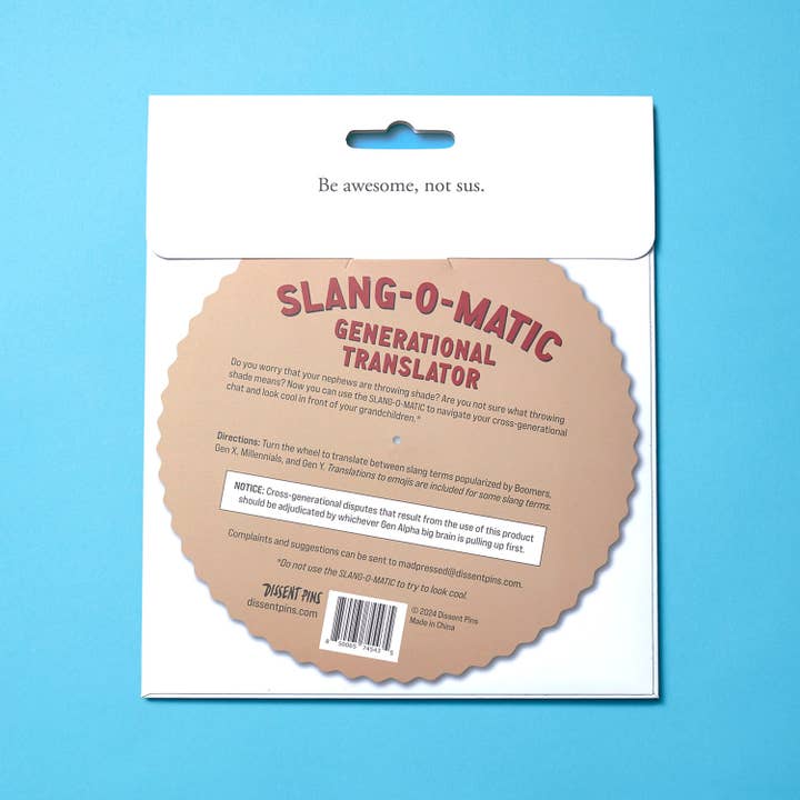 Dissent Pins - Wholesale Gag Gift/Novelty Gift - Slang-o-Matic Generational Translator