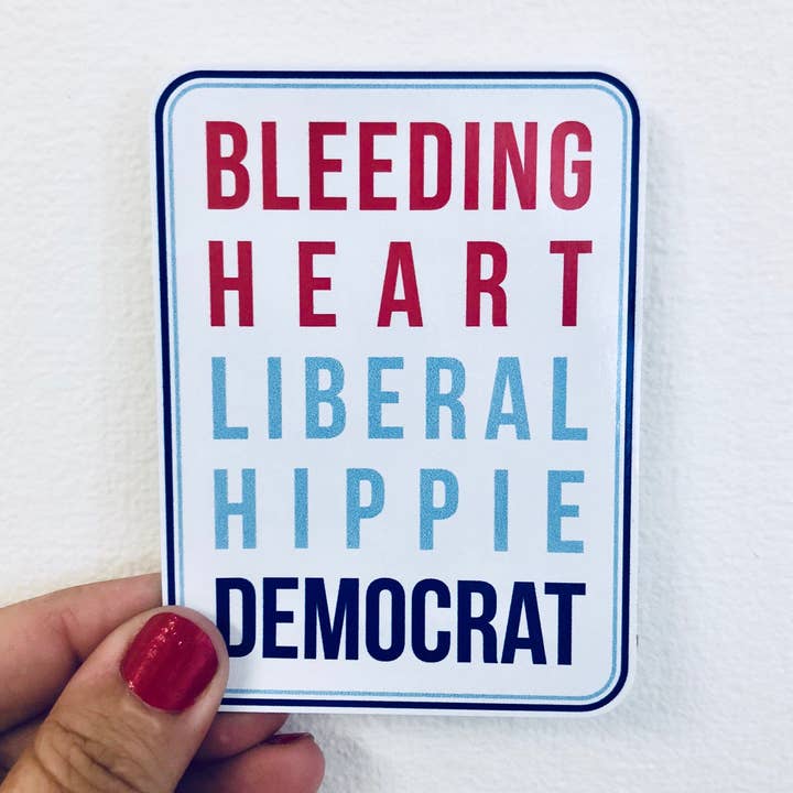 Anthem Sticker Company - Vente Autocollant - autocollant libéral en forme de cœur saignant0