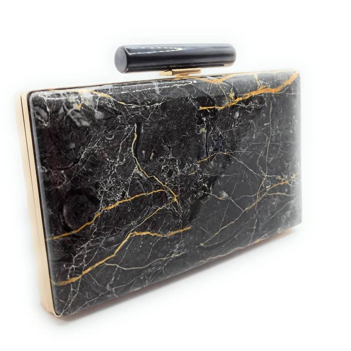 BRANDELIA - Wholesale Clutch Bag - Women's - Clutch Bag Party Bag · Black Gold Marble3
