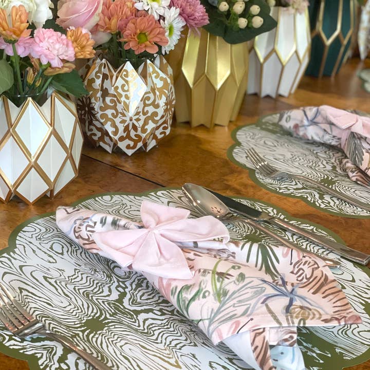 Lucy Grymes Designs - Wholesale Napkin Ring - Light Pink Bow Napkin Ties