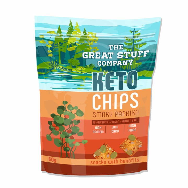 Keto Chips - Gluten-Free Cracker - Smoky Paprika for wholesale by The Great Stuff Company Ltd.