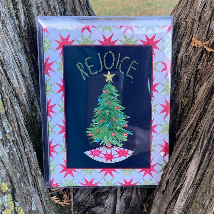 Box of 10 "Rejoice" Christmas Greeting Cards (A2) for wholesale by Inventus Art