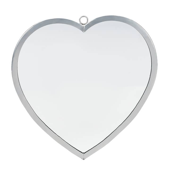 Heart Mirror SILVER ZONDER BEDRUKKING 8in voor wholesale door Cottage Garden
