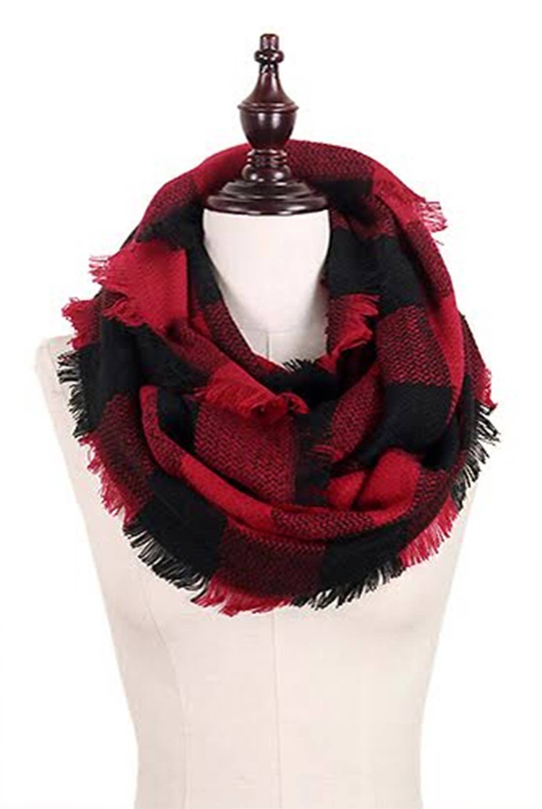Fennco Styles - Wholesale Scarf - Women's - Buffalo Plaid Infinity Scarf3
