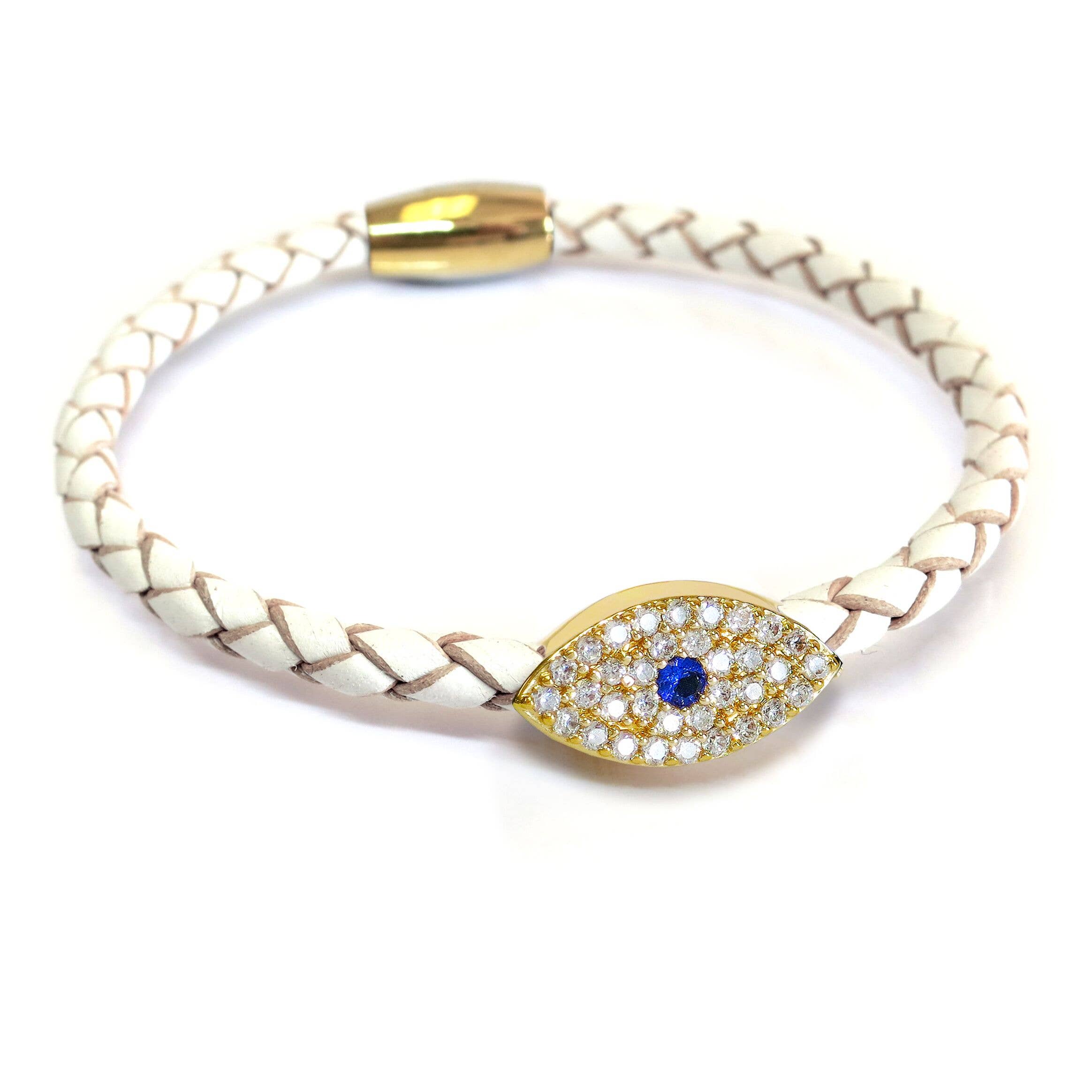 Liza Schwartz Jewelry - Wholesale Charm/Dangle Bracelet - Evil Eye Sapphire Bracelet Gold - Click for Color Options2