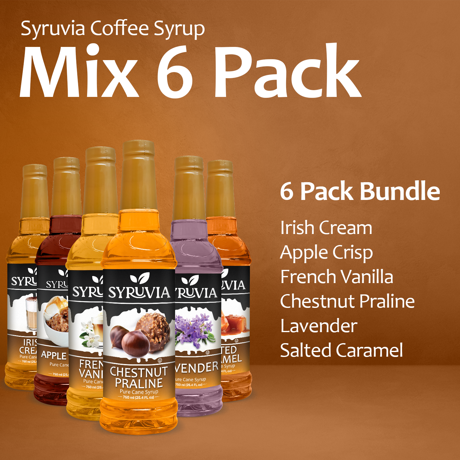 Syruvia - Vente Sirops aromatisés - Coffret Syruvia Mix - Édition Café Gourmet (6 Pack)5