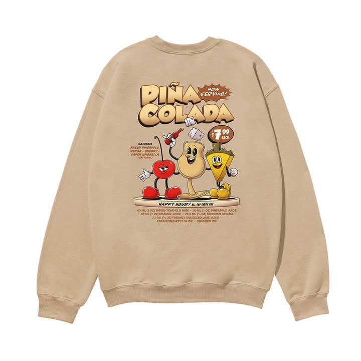 Felpa Pesante Organica Piña Colada Sabbia per la vendita all'ingrosso da parte di Weekend Concept