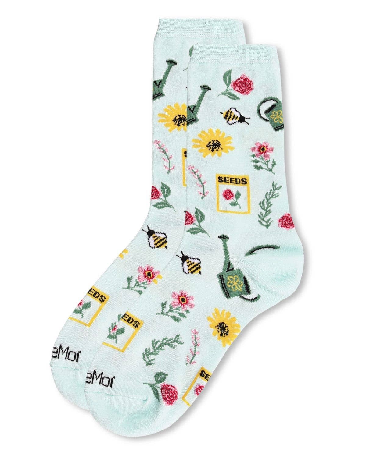 Lichen Flower Garden Bamboo Blend Crew Sock for wholesale on Faire2