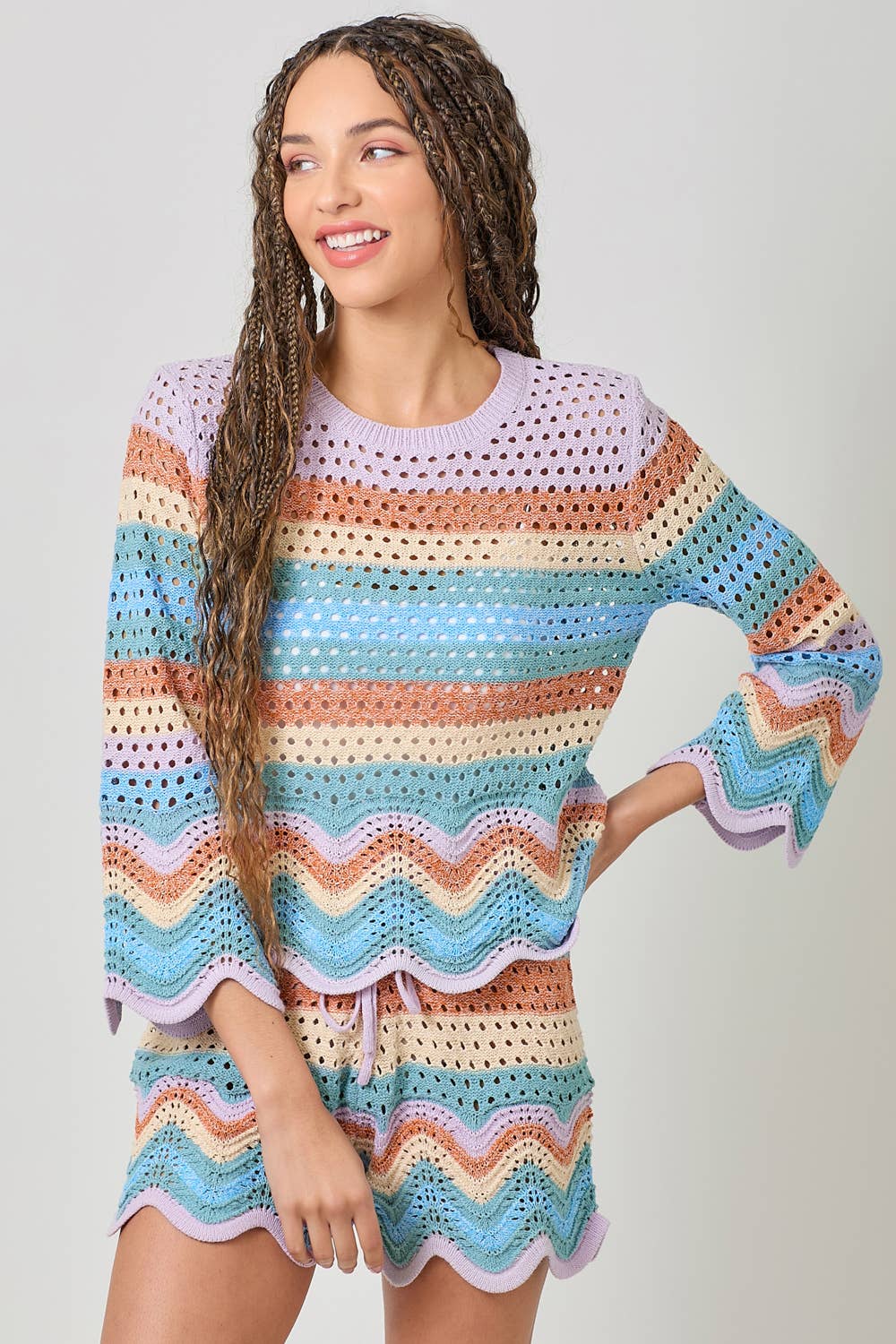 Mystree - Wholesale Pullover-trui - Dames - 61007 Open Stitch High Low Trui15