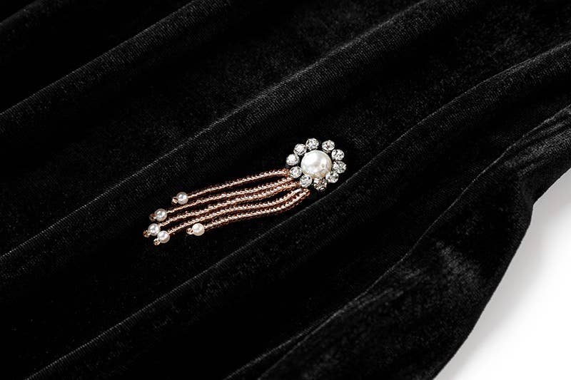 Productseeker – wholesale Kostymset – Dam – SET041 Kraftig pärlbyxa i sammet med breda ben20