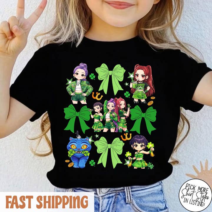 Camiseta infantil de cazador de demonios Kpop Coquette Huntrix Comfort Colors para venta al por mayor de Gemishi