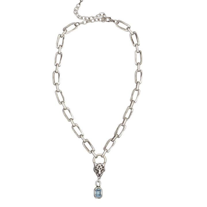 Jupiter løve halskæde - klar eller blå krystal for engroshandel hos Avance