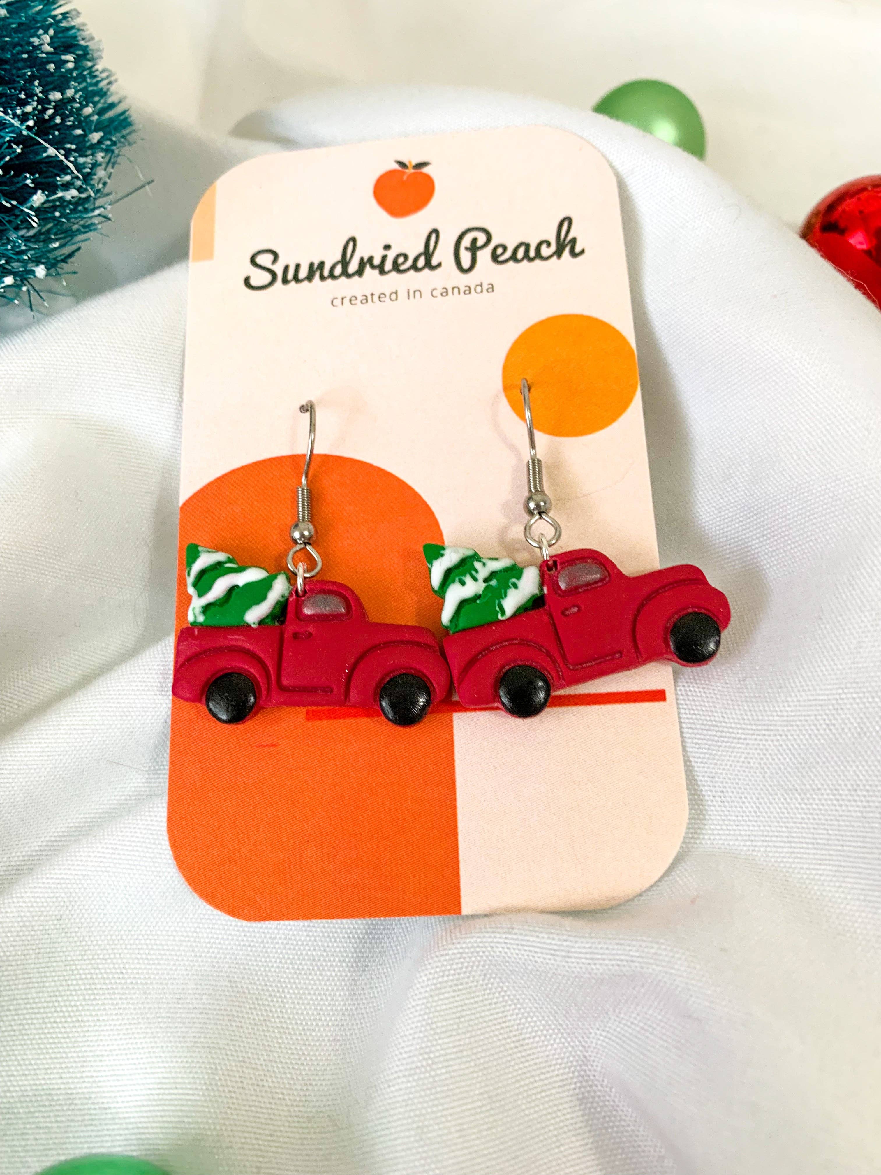 Sundried Peach - Wholesale Dangle Earrings - Christmas Tree Truck2