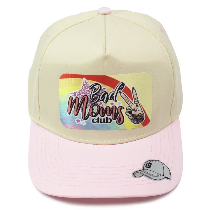 Natural Pink BAD MOMS CLUB SNAPBACK for wholesale on Faire