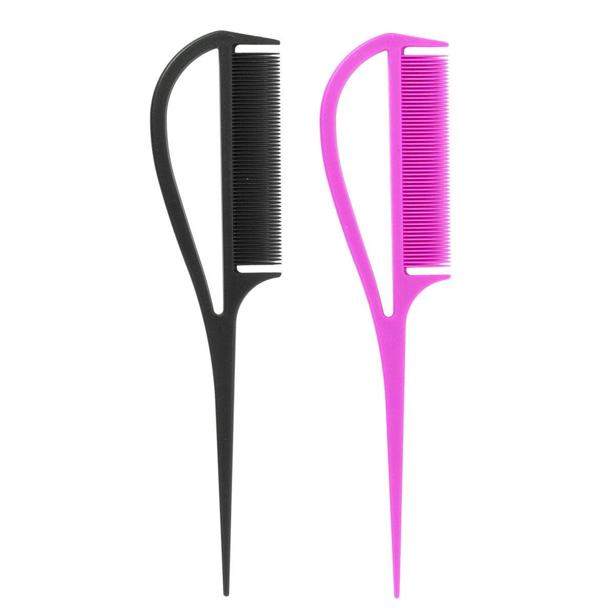 Bodico - Wholesale Hair Brush/Comb - Bodico, Hair Styling Comb,2asst-Black/Fuschia1