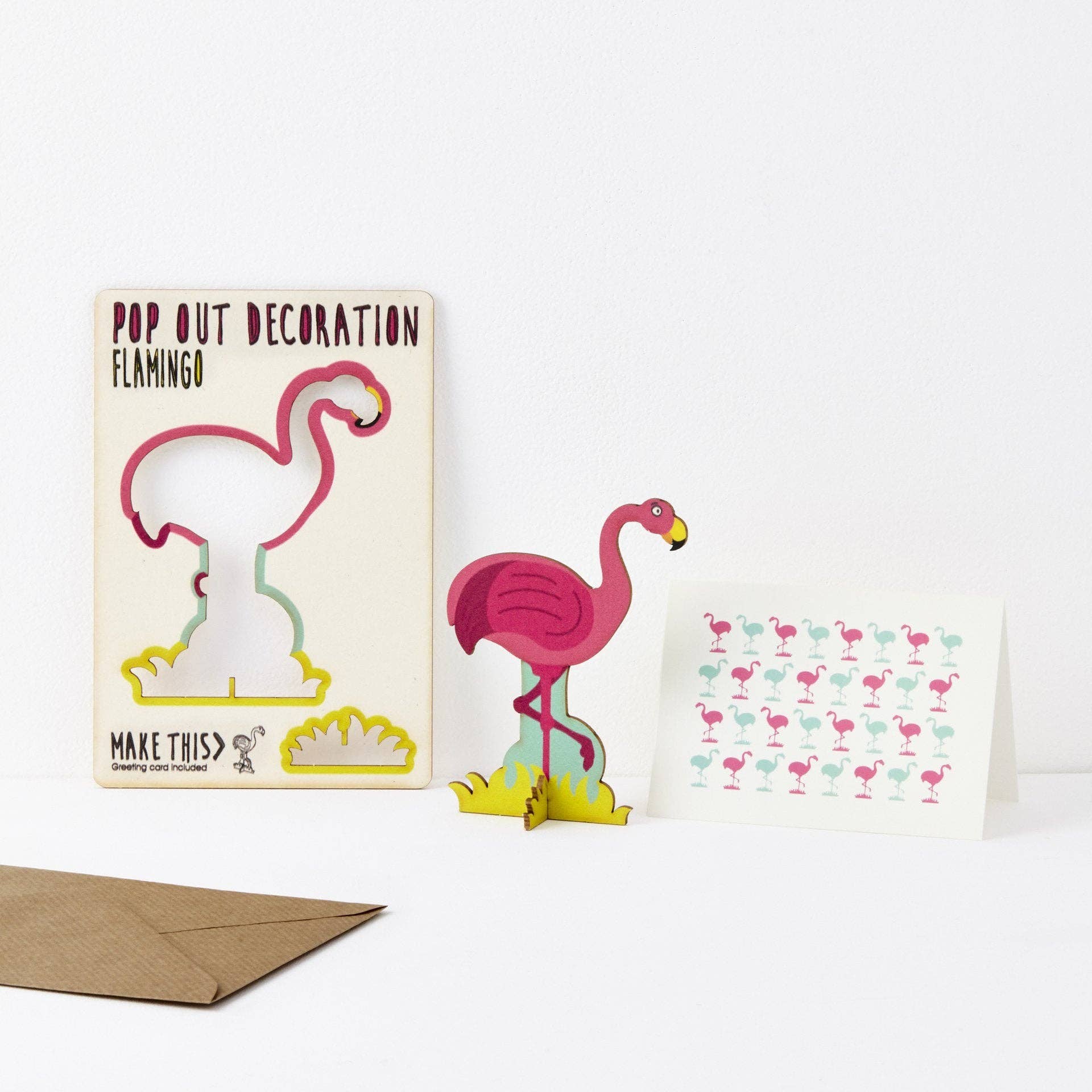 ikonink - Wholesale Everyday Greeting Card - Pop Out Flamingo Card0