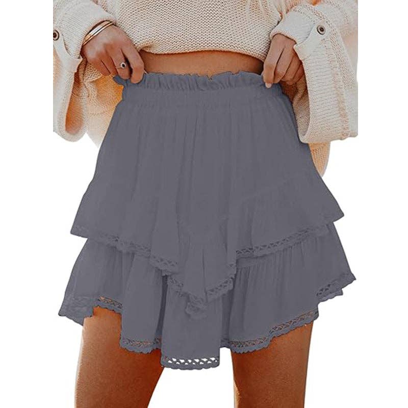 Suhkasana - Wholesale Skirt - Women's - Women's High-Waist Layered Cake Skirt – Summer Casual Mini Skirt1
