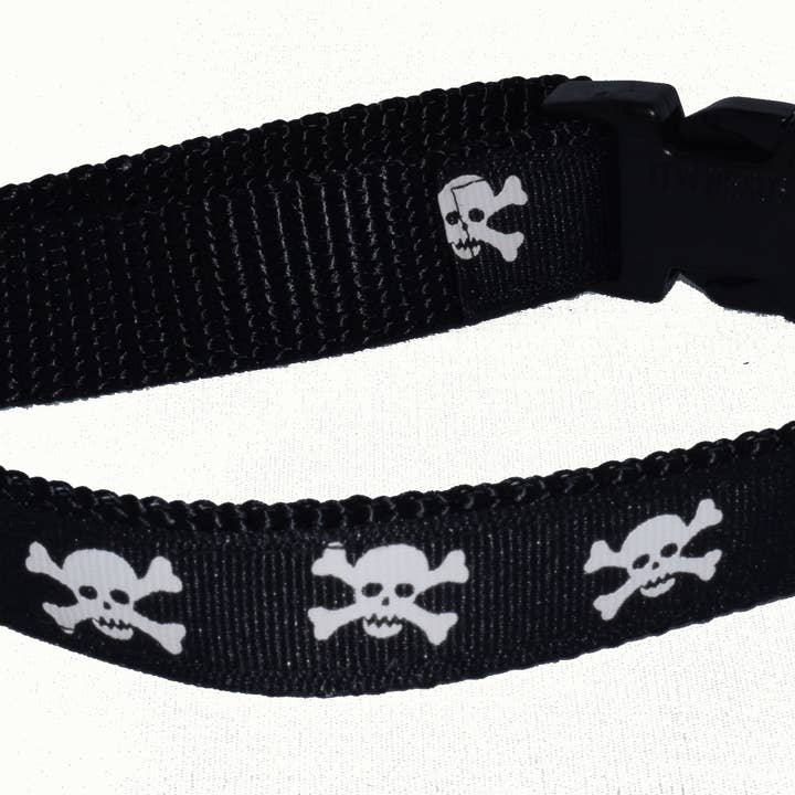 Dog Collar, Skull and Crossbones for wholesale by Colorful Collars
