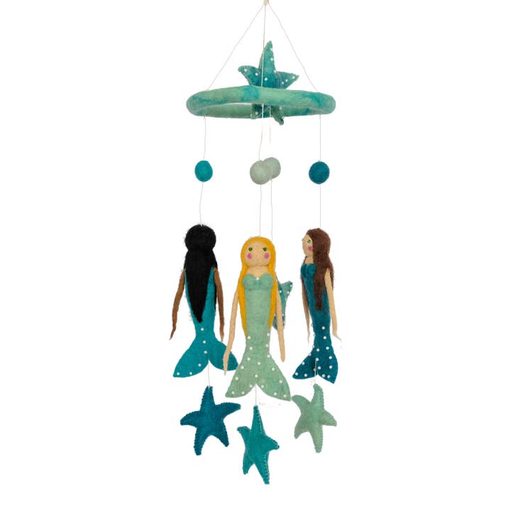 High Seas Mystical Mermaid Felt Mobile for wholesale by Global Groove Life