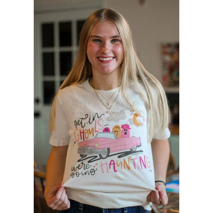 Get in Ghouls We're Going Haunting Tee & Sweatshirt for wholesale by Doodles By Rebekah
