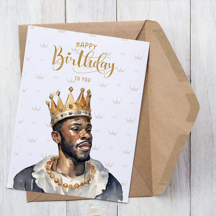 Carte de vœux d'anniversaire King pour la vente par Self Care Tribe