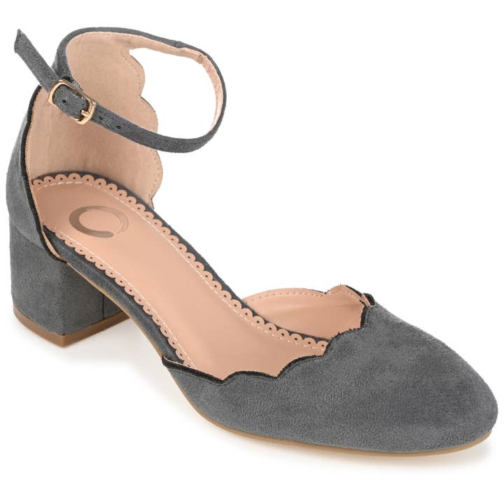 Edna Block Heel D'Orsays In Faux Suede for wholesale by Journee