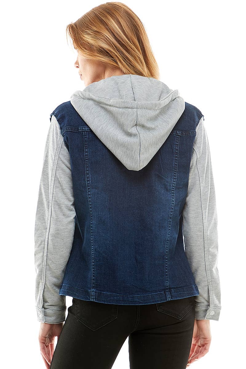 BLUE AGE - Wholesale Denim Jacket - Women's - Spandex Ladies' Denim Jacket with  Fleece Hoodie9