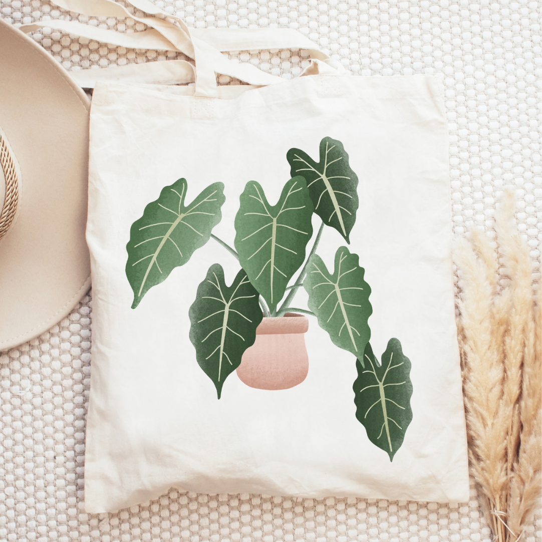 Tilda&Theo - Wholesale Tote Bag - Women's - Cotton bag potted plant begonia plant - Zimmerp jute bag0
