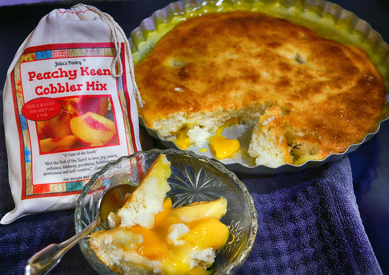 Julia's Southern Foods, LLC - Vente Mélanges pour gâteau - Mélange de Cobbler Peachy Keen2