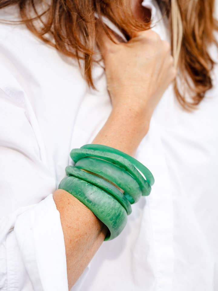 Organic Resin Stacking Bangle for wholesale by Greenwood Designs