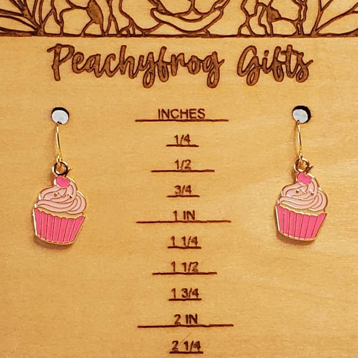 Earrings | Pink Cupcakes for wholesale by Peachyfrog
