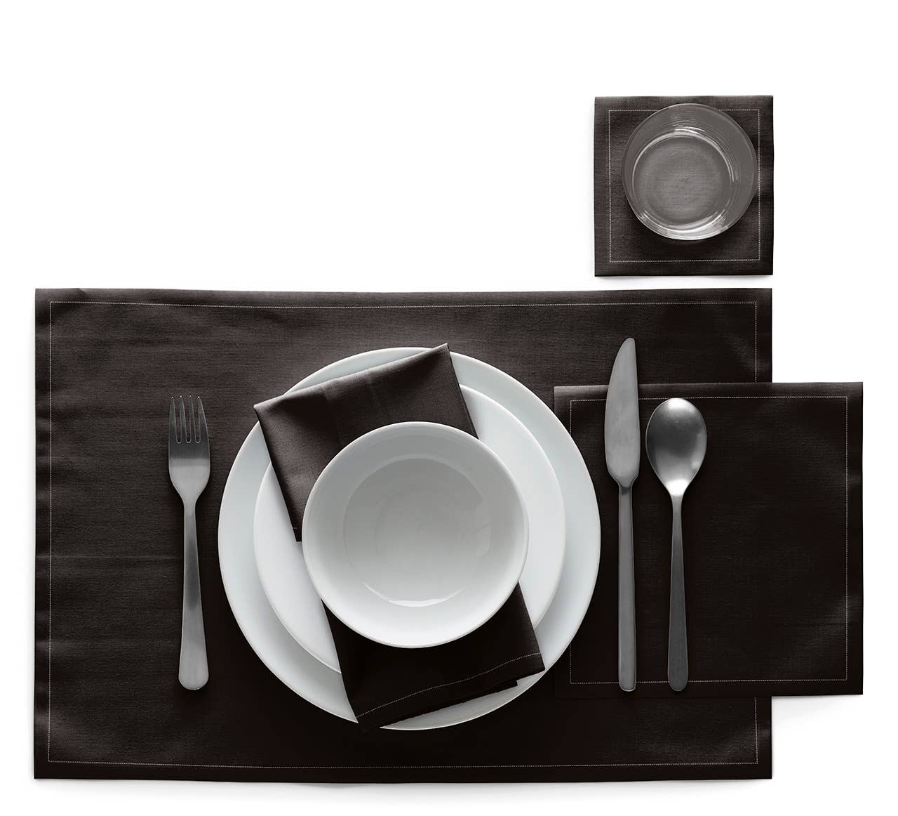 MY DRAP - Wholesale Placemat - Black Cotton Placemats 12 Units4