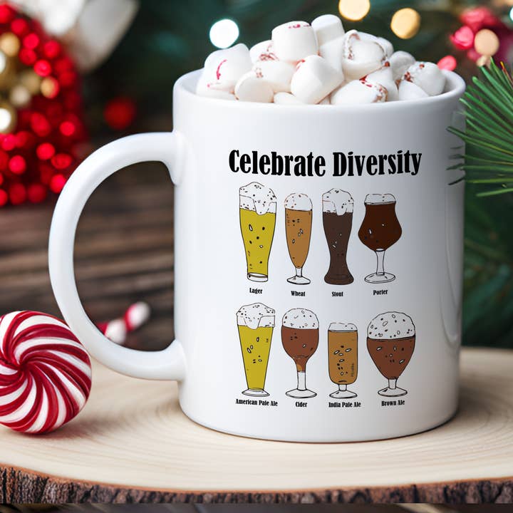 Funny Beer - Celebrate Diversity Hops IPA Coffee Mug for wholesale by House Of Rodan