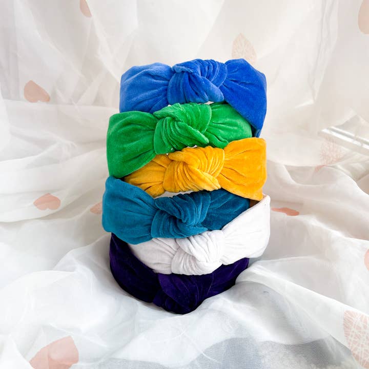Nine Designs Ltd - Wholesale Fashion Headband - Women's - Purple Velvet Knotted Headband, Luxury Hair Accessory