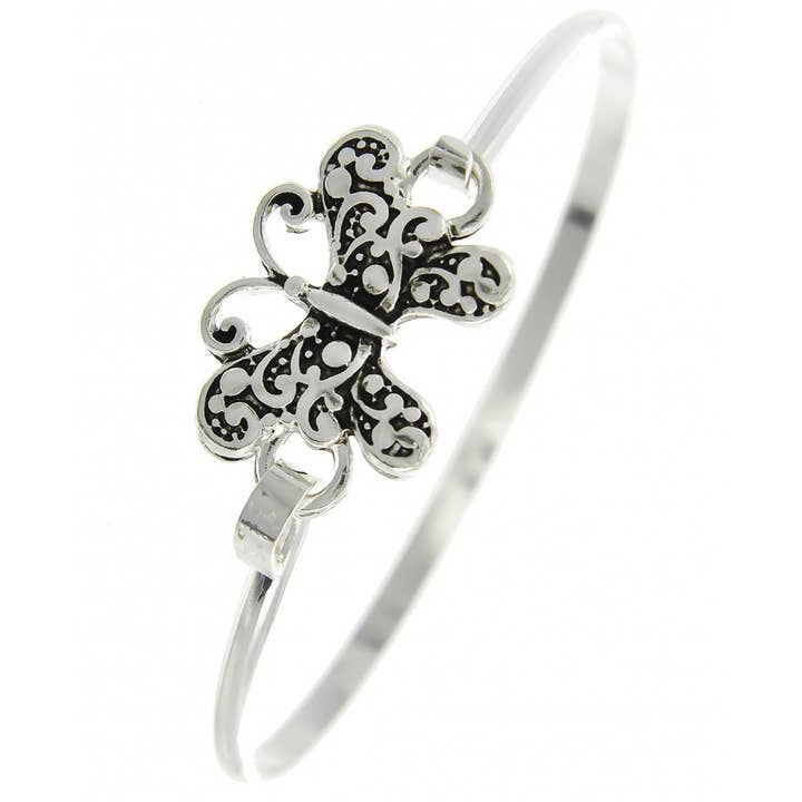 FR4678 Filigree Butterfly Casting Brass Bangle Bracelet for wholesale by 0011 PREMIERE