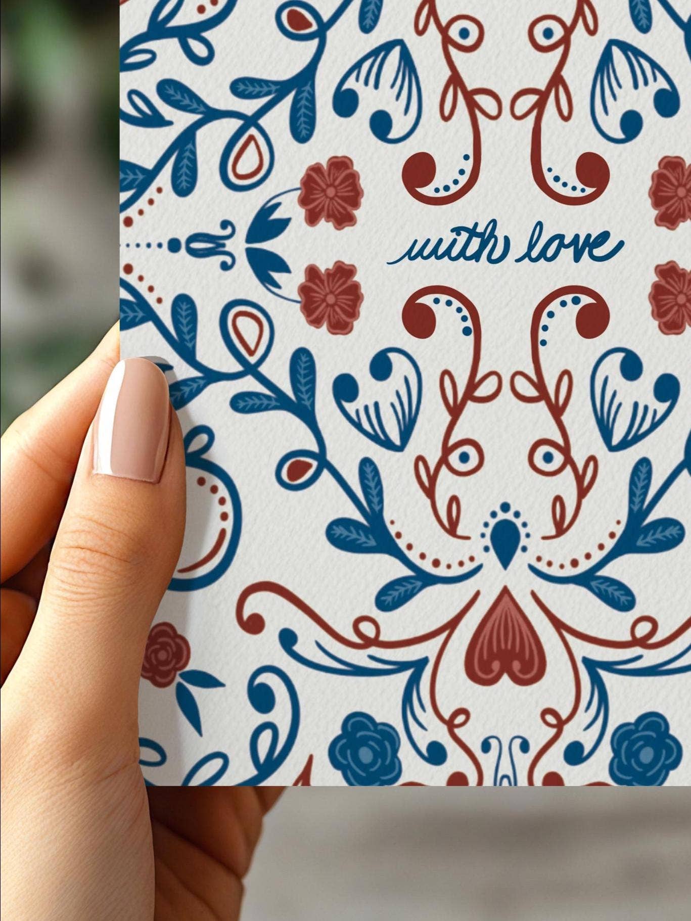 Beth Ann Erickson Designs - Wholesale Congratulations Card - With Love, All Occasion Card, Scandinavian Card1