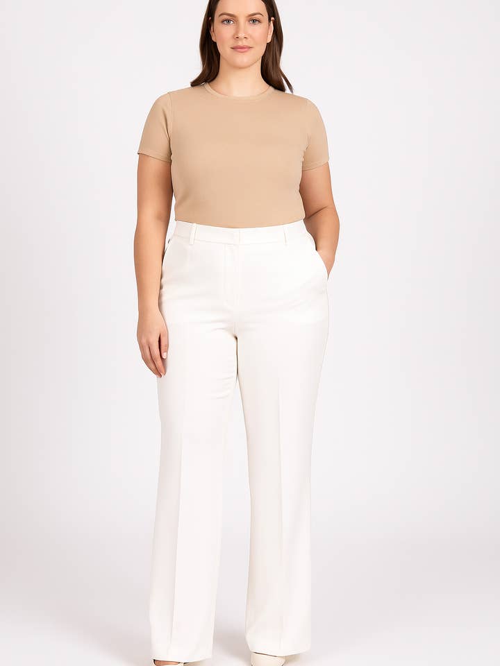 Flared damesbroek met hoge taille – A3386PT voor wholesale door Afinity