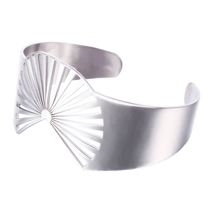 Bracciale Taylor in acciaio inossidabile placcato oro bianco 18 carati per la vendita all'ingrosso da parte di Cate & Chloe Jewelry