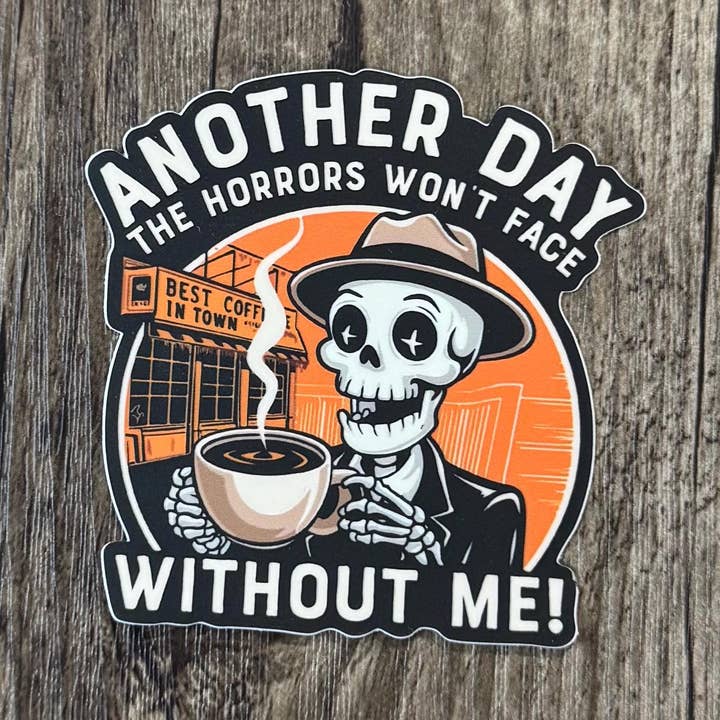 Horreurs, Squelette, Autocollants Mignons de Café & Cadeau pour la Santé Mentale pour la vente par S&Y Brand Paper co.