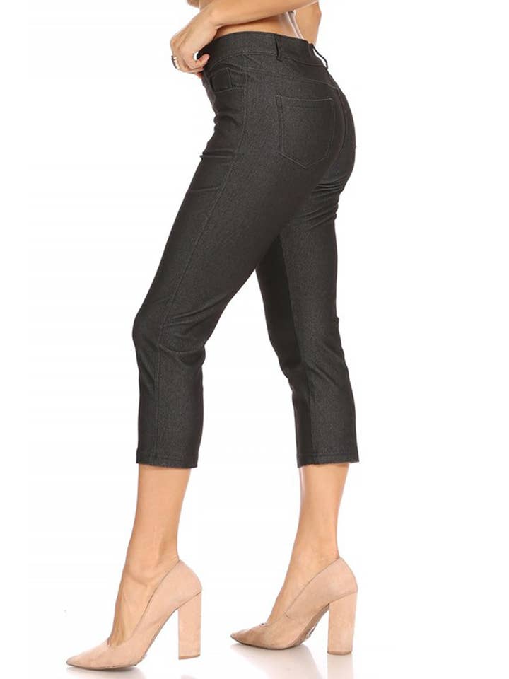 MOA COLLECTION - Wholesale Pants - Women's - Women's Casual Comfy Slim Pocket Jeggings Jeans Capri Pants2