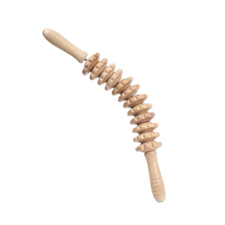 Bøgetræ Buet Rulle Massager – 39,6 cm for engroshandel hos Mr. Woodware