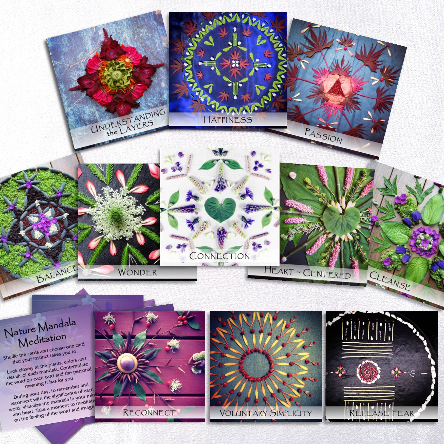 Nature Mandala Art - Wholesale Tarot Cards - Nature Mandala Meditation Oracle Deck :: 45 Flower Designs4