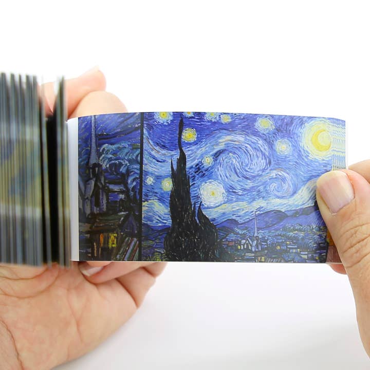 Flipboku – Großhandel Auslagebuch – Vincent van Gogh Flipbook – Interaktives Kunstbuch mit Meisterwerken in Bewegung3